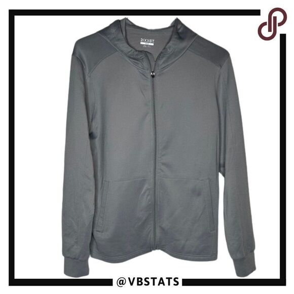 2(X)IST Full ZIP Gray Hoodie Jacket in Size Medium - Picture 1 of 5